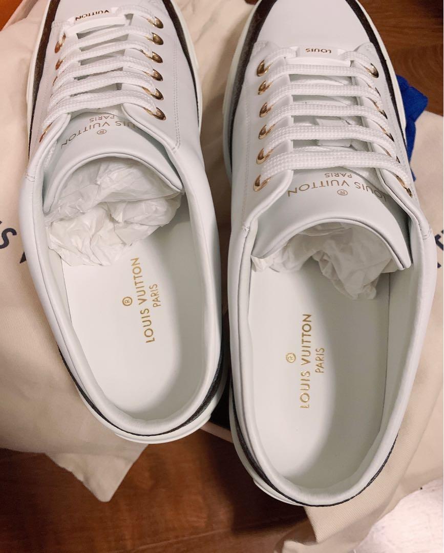 Louis Vuitton Stellar Open Back White Sneakers Shoes Sz 35 US 5 AUTHENTIC😍