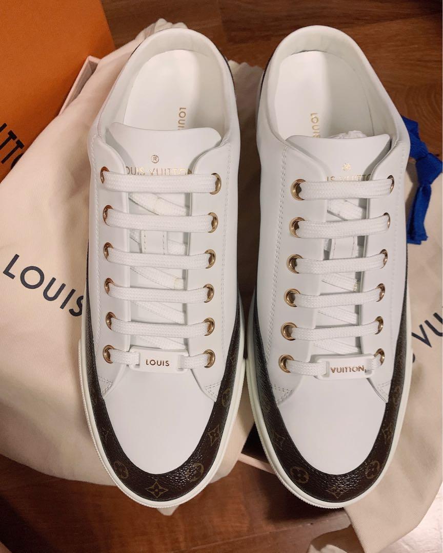 Louis Vuitton Stellar Open Back White Sneakers Shoes Sz 35 US 5 AUTHENTIC😍