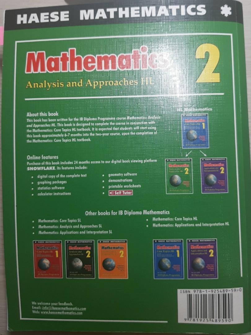 Mathematics Analysis and Approaches HL by Michael Haese, Everything