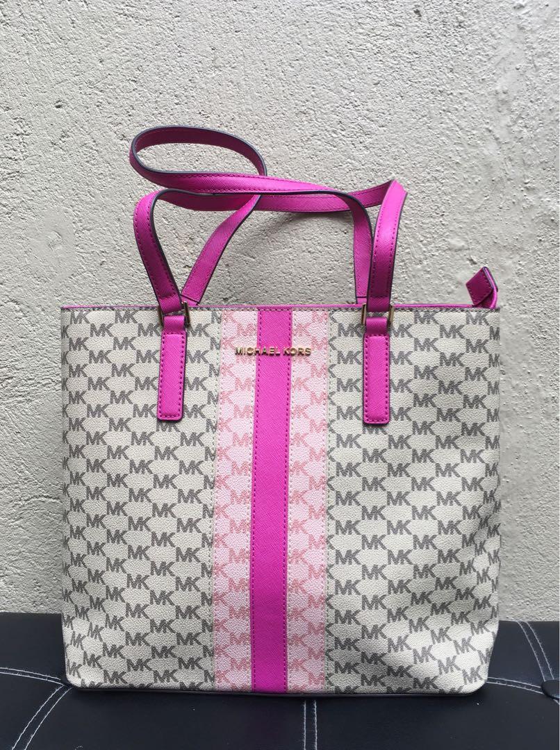 MK Center Stripe Tote Bag