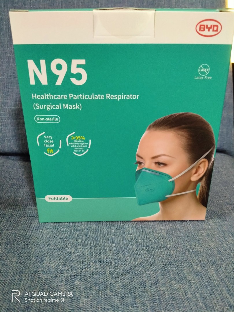 N95 (Surgical Mask) BYD CARE, Health & Nutrition, Face Masks & Face