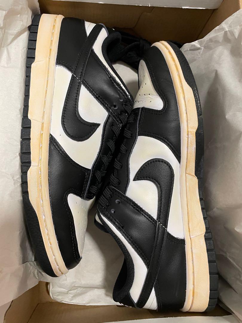 Nike dunk low black white/panda vintage custom, Men's Fashion, Footwear ...