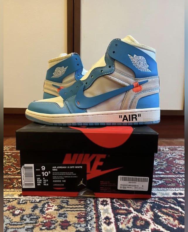 Air jordan 1 off white azzurre sale