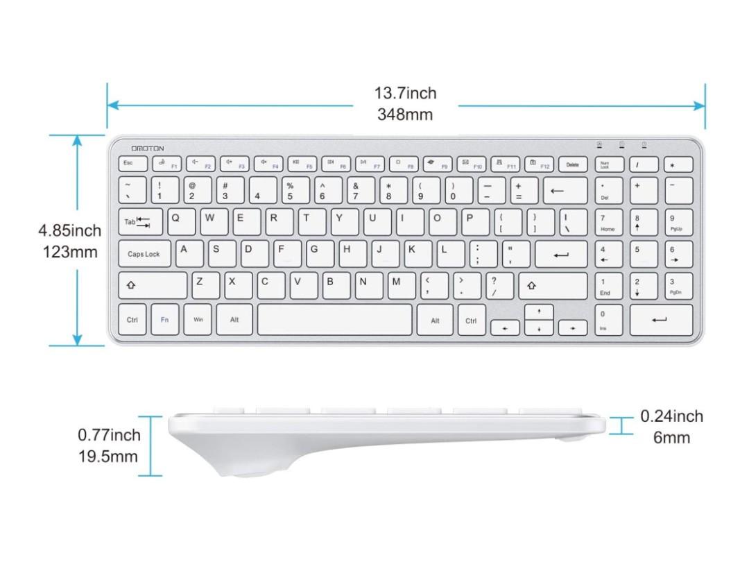 Mini Wireless Keyboard Ultra Slim Keyboard UK QWERTY layout with USB