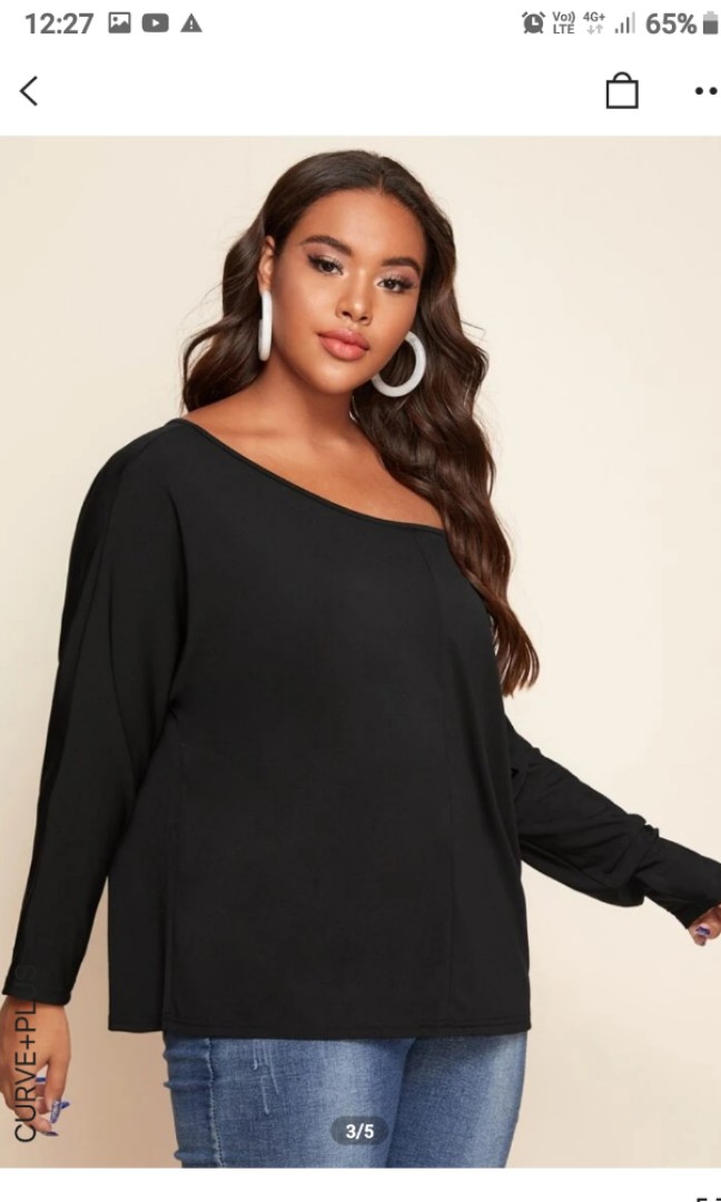 off the shoulder t shirt plus size