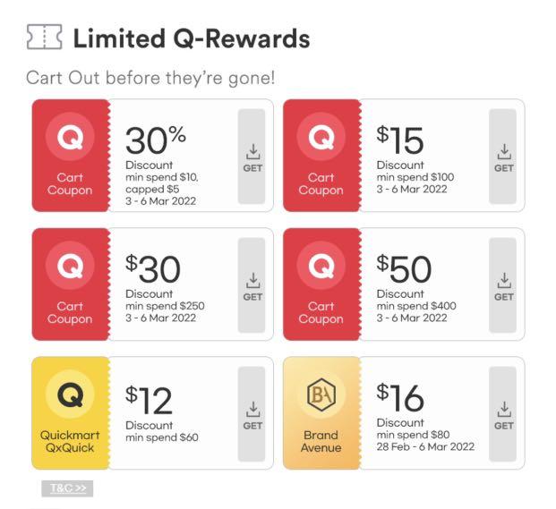 Qoo10 Cart Coupon $15/$30/$50 (3-6 Mar), Tickets & Vouchers ...