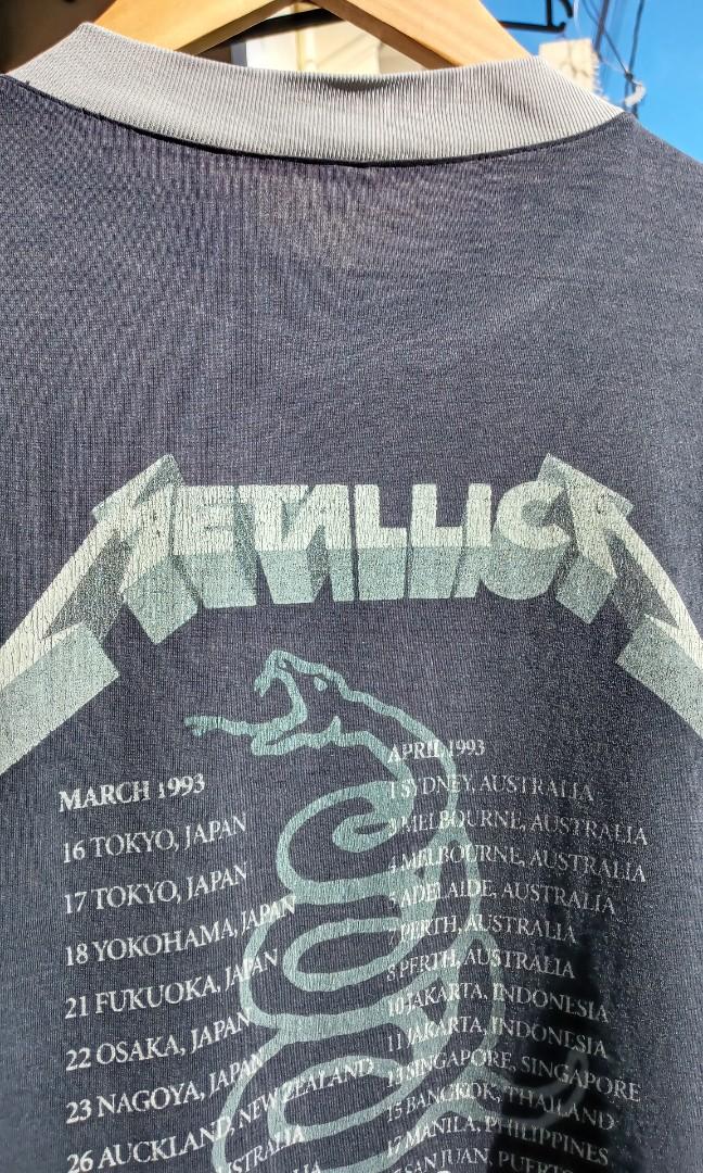 Rare 1993 Metallica Black Album Tour Tee Vintage Philippines Bootleg
