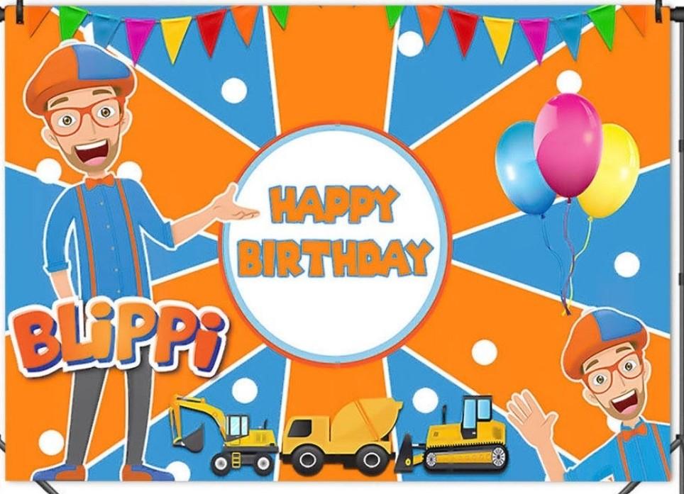 [Ready Stock] Blippi (Design 1)Happy Birthday banner backdrop
