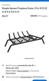 Simple Spaces Fireplace Grate, 13 In W X 23 In D X 6-1/4 In H
