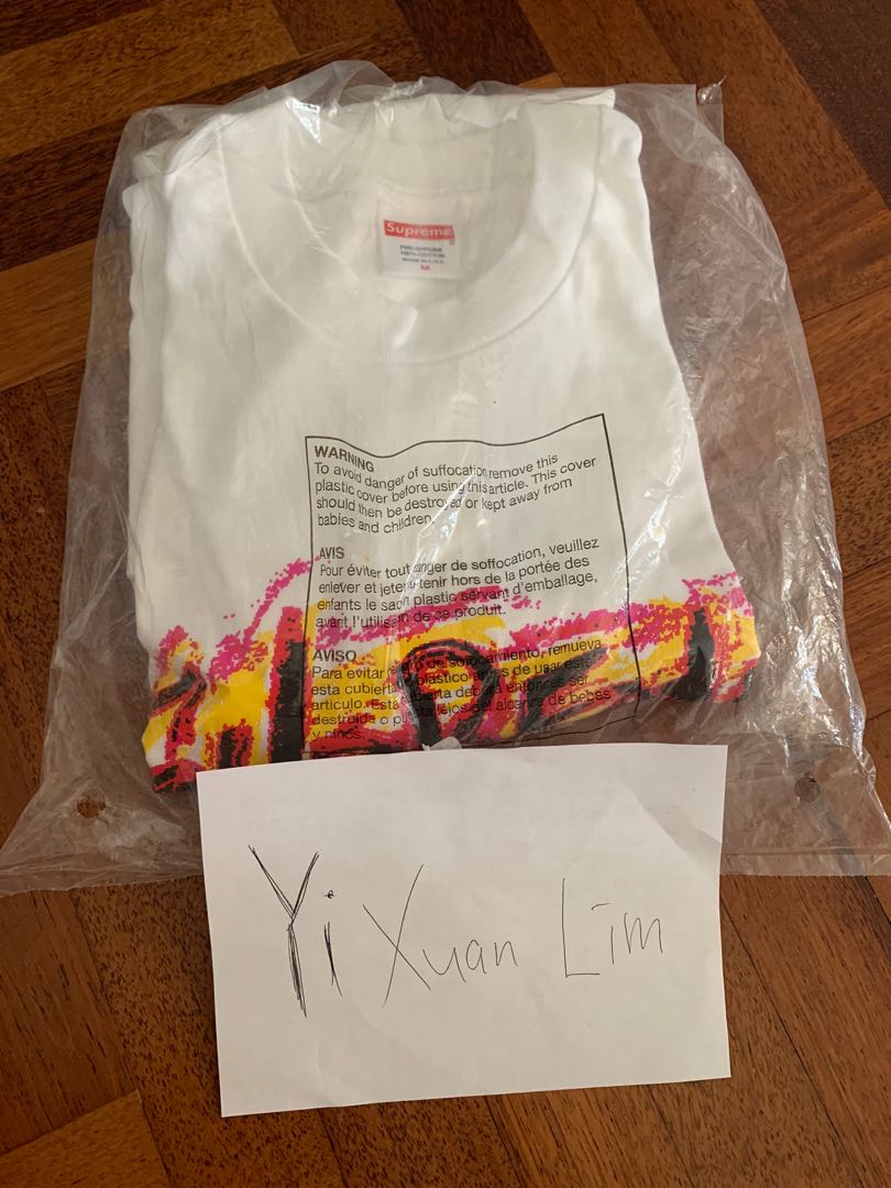 Supreme scratch tee white ready stock 