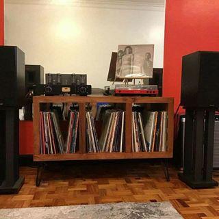 Turntable Vinyl Record Cabinet Mahogany Shelf Table Rack Stand Plaka Wood Custom Amplifier Console