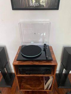 Turntable Vinyl Record Table Shelf Cabinet Rack Storage Solid Wood New Plaka Custom Furniture