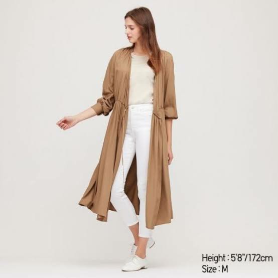 Uniqlo catton rayon wrap dress, Fesyen 