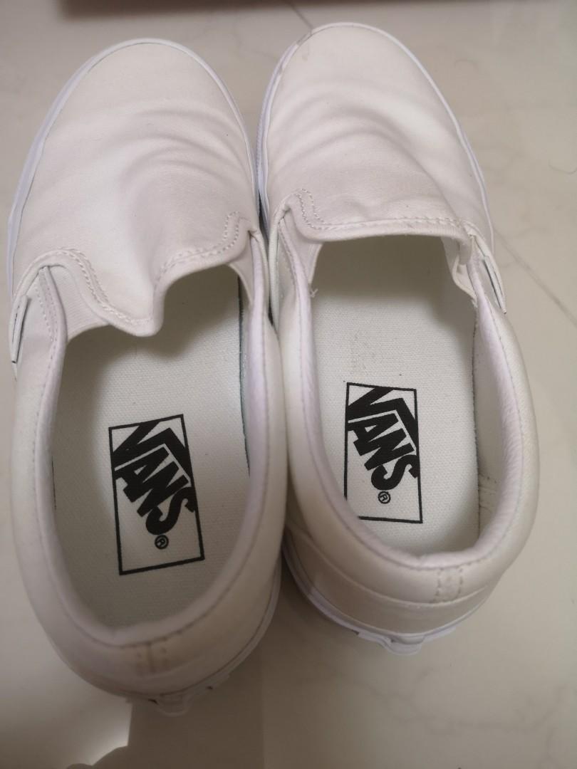 Vans White Slip ons Women s Fashion Footwear Sneakers on Carousell