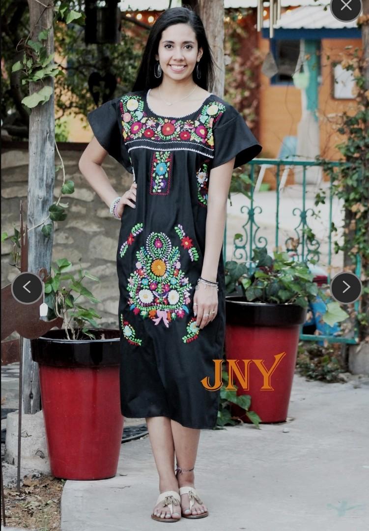 Vintage Ethnic Mexican Huipil Dress - Black, Women's Fashion, Dresses &  Sets, Traditional & Ethnic wear on Carousell