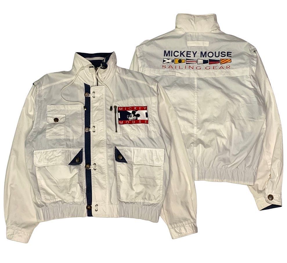 Vintage Jacket Mickey Mouse Sailing Gear, Fesyen Pria, Pakaian , Baju ...