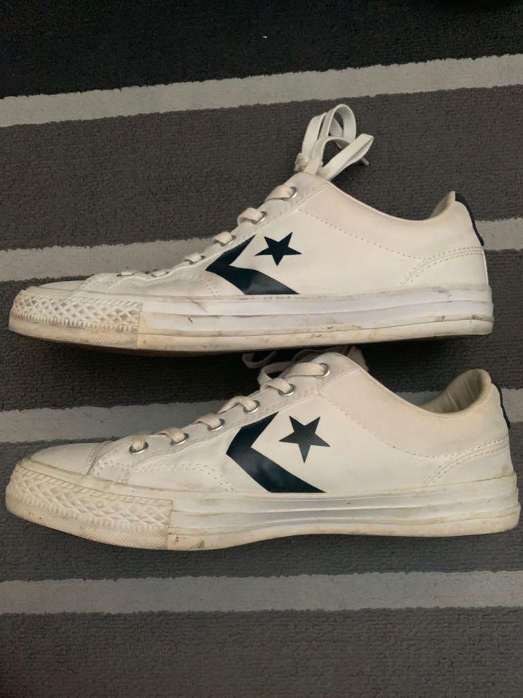 White leather on sale one star converse