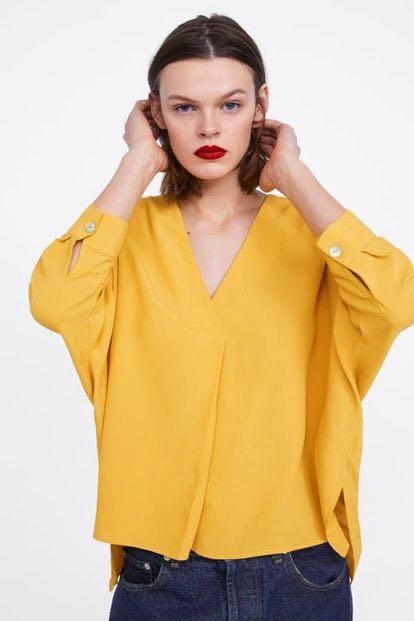Zara Oversized Shirt Yellow Mustard 
