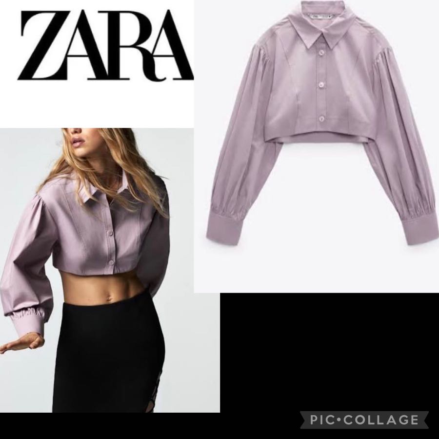 ZARA Voluminous Poplin Shirt, Women's 