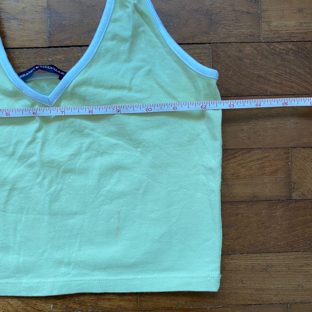 brandy melville green white outline alexis halter, Women's Fashion, Tops,  Shirts on Carousell