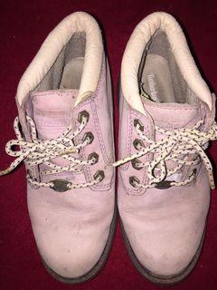 🥾 Timberland ANTI-FATIGUE Pastel Pink Hiking Boots Size 5 Original From USA Waterproof Genuine Nubuck Leather Shoes EUC