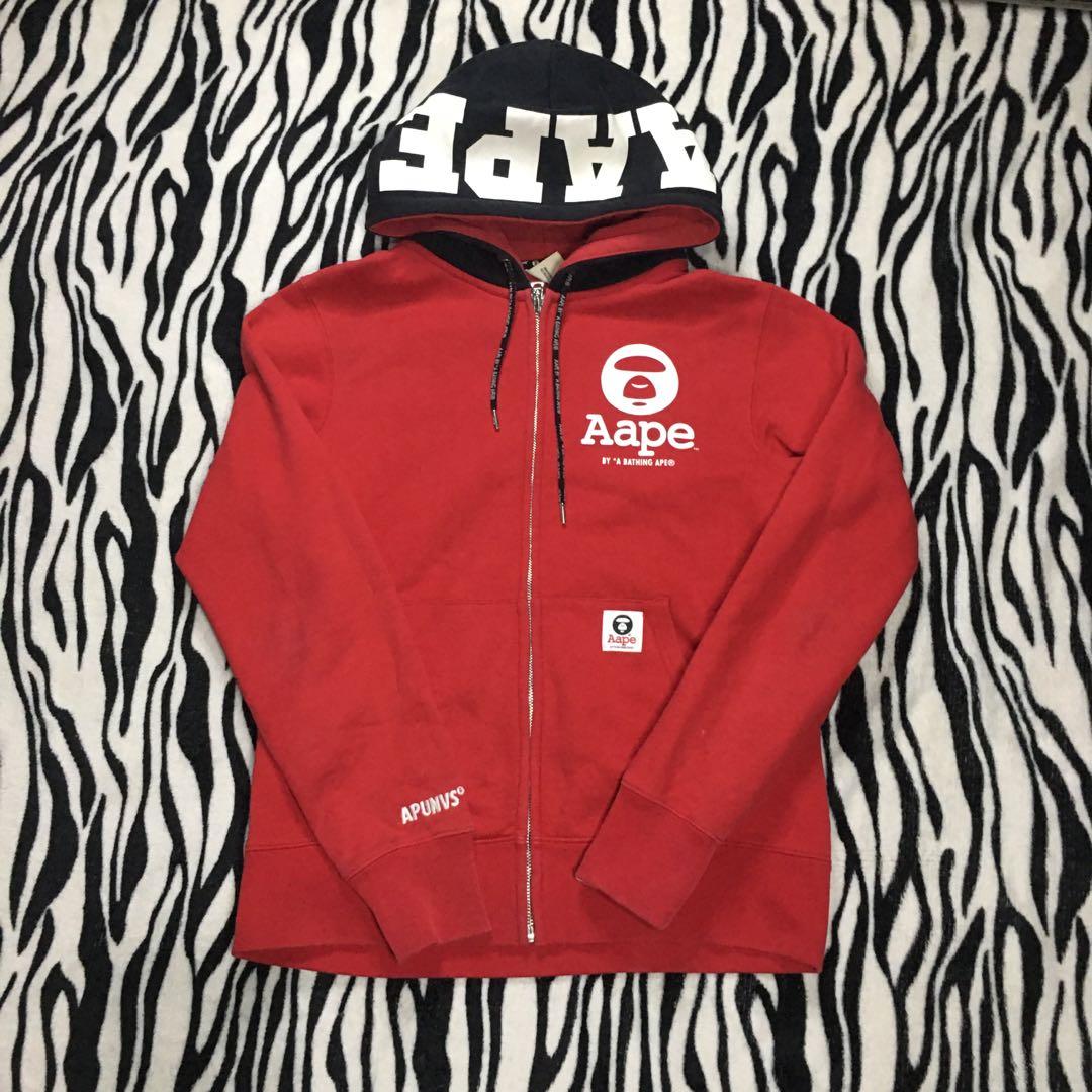 LEGIT Aape Red Hoodie Men s Fashion Coats Jackets and