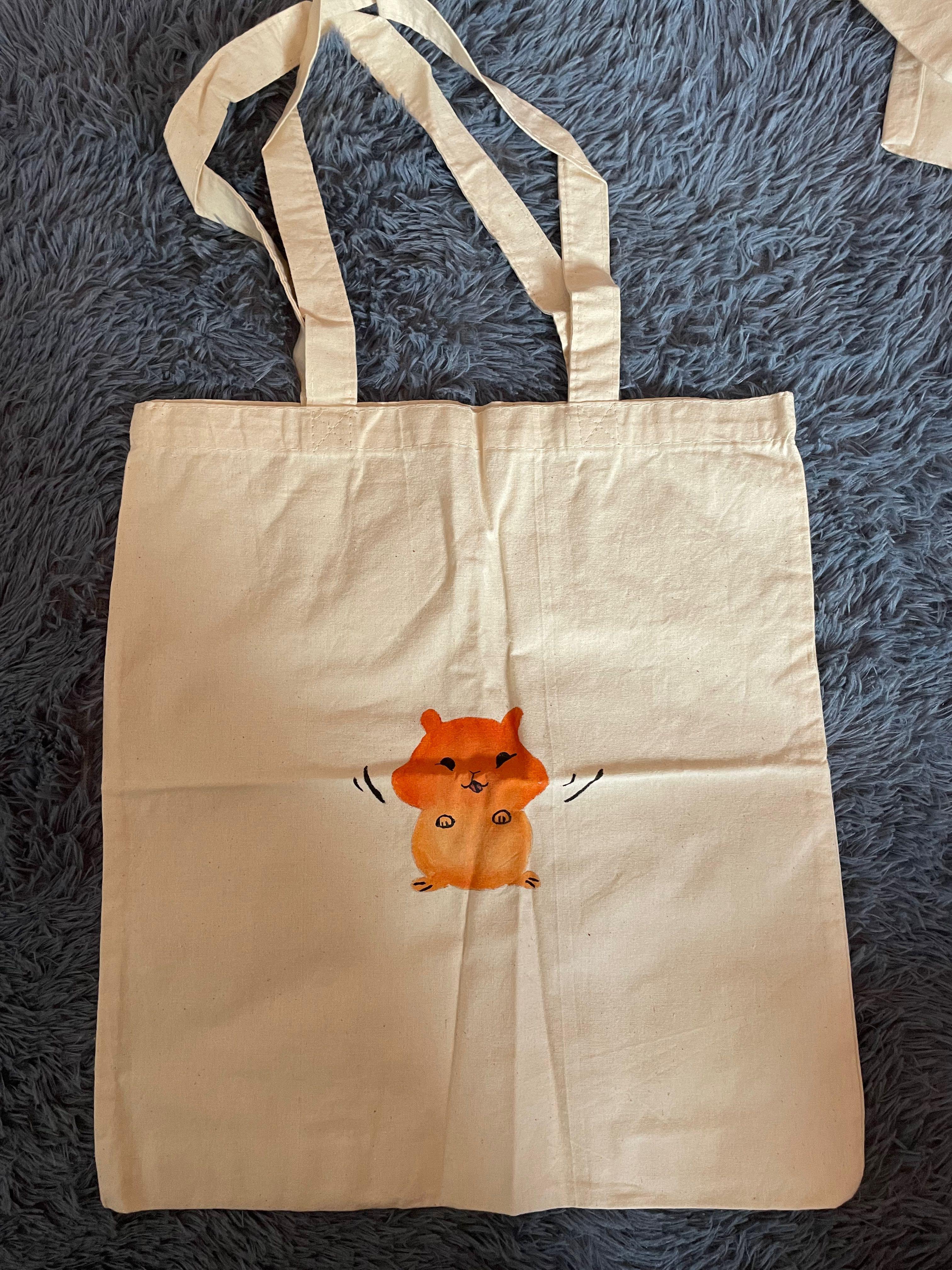 ACRYLIC PAINTING CANVAS TOTE BAG, Women's Fashion, Bags & Wallets, Tote