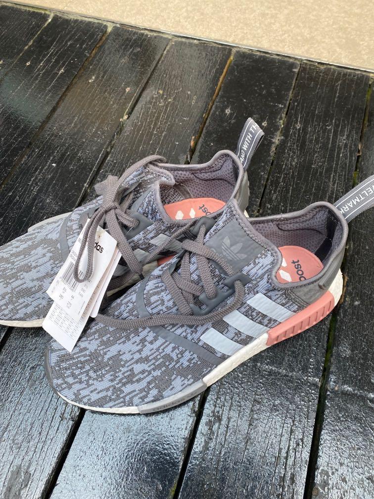 Nmd r1 heather deals grey raw pink (w)