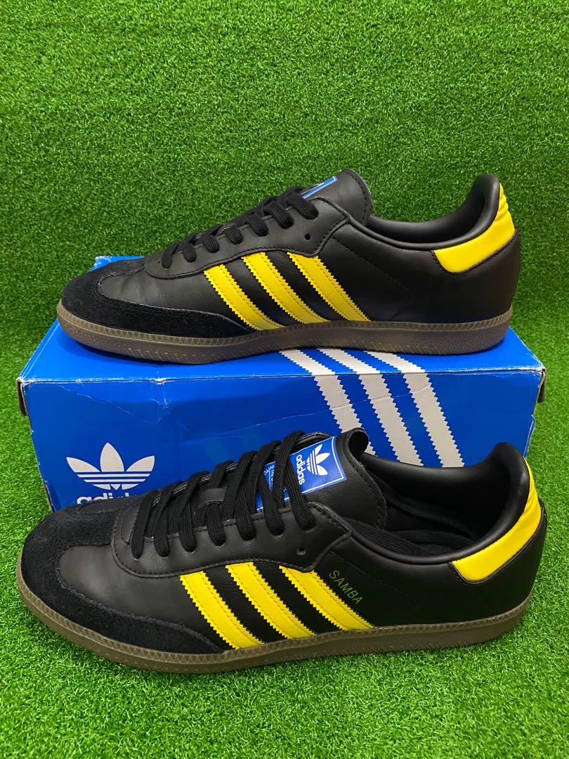 Adidas samba og top trainers black/yellow