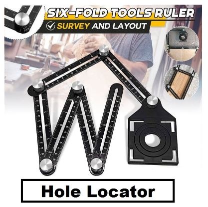 6 Fold Adjust Ceramic Tile Glass Hole Saw Cutter Guide Opening Locator Tool 