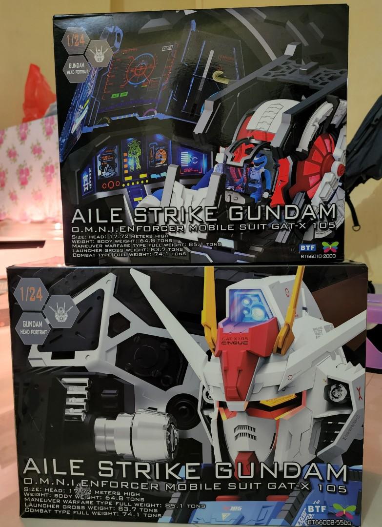 BTF model 1/24 GAT-X 105 Strike Gundam Large Head Bust Portrait with LED light 