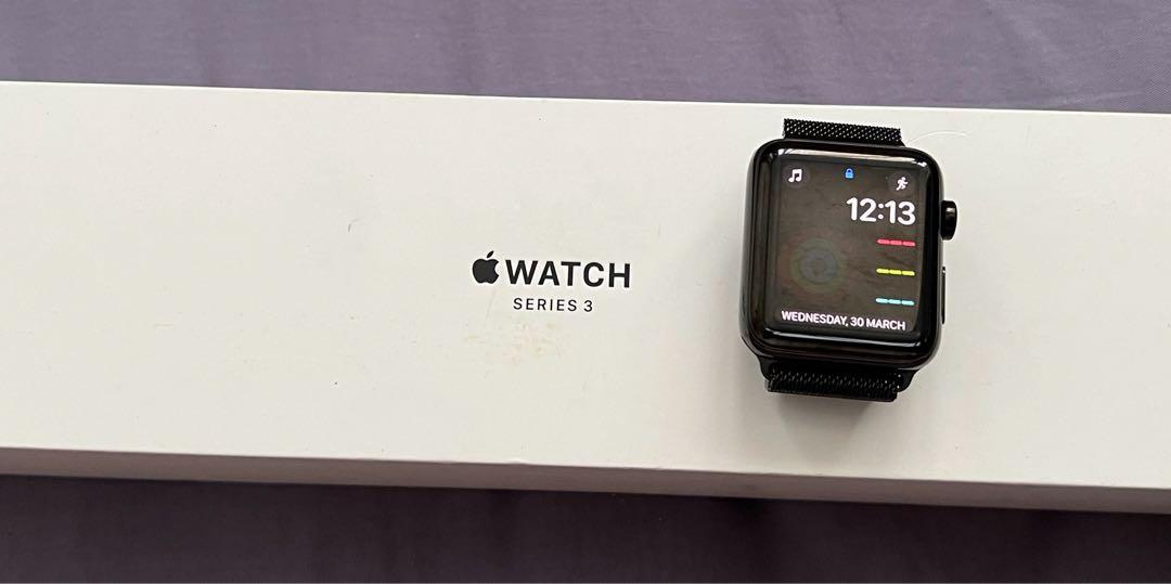 Apple Watch 3, Milanese Mesh Black Loop, 42mm,GPS+Cellular, Mobile