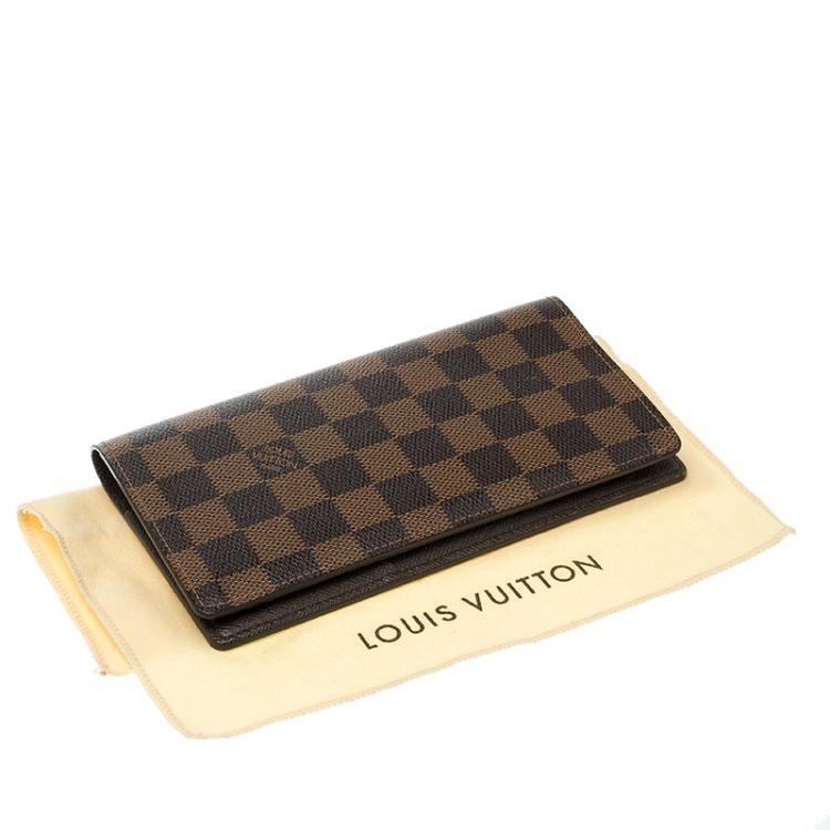 Louis Vuitton Portefeuille Brazza N60017 Damier Ebene Canvas Long Wallet  Brown