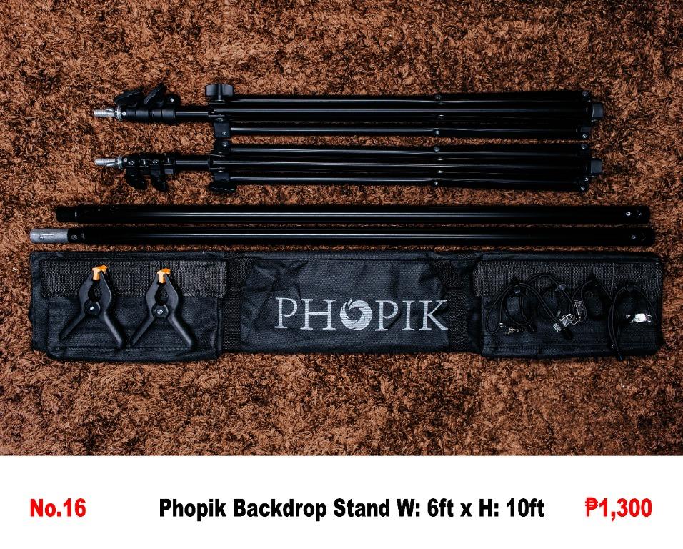 Backdrop stand (Category: Lighting & Studio Equipment) located in Pasig City. Submitted by lee025 (Listing ID 1152177643, Image 3). Description: Lahat po ng item ay brandnew at store pull-out kaya expect na may konti dent or scratch pero good po un item. AVAILABLE: 16, 17, 18 No.11 Shenghui Backdrop Stand W: 6ft x H: 6.11ft No.12 Emart Backdrop Stand W: 6.10ft x H: 9.11ft No.13 LS Photography Backdrop Stand W: 9ft x H: 9.11ft No.14 Emart Backdrop
