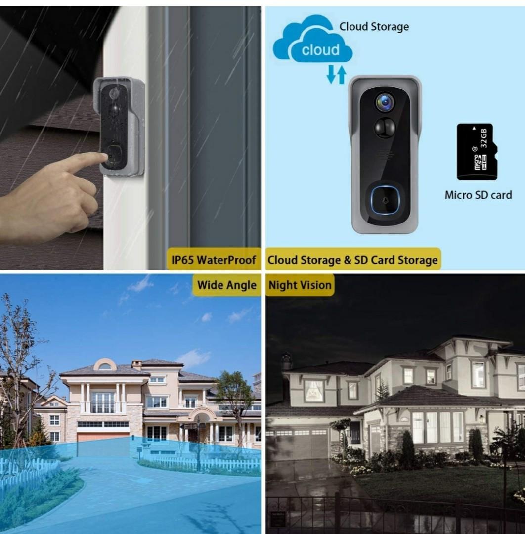 Bell J1 Ultra Low Power Consumption Wire Free Smart Home Video Doorbell, Furniture & Home Living