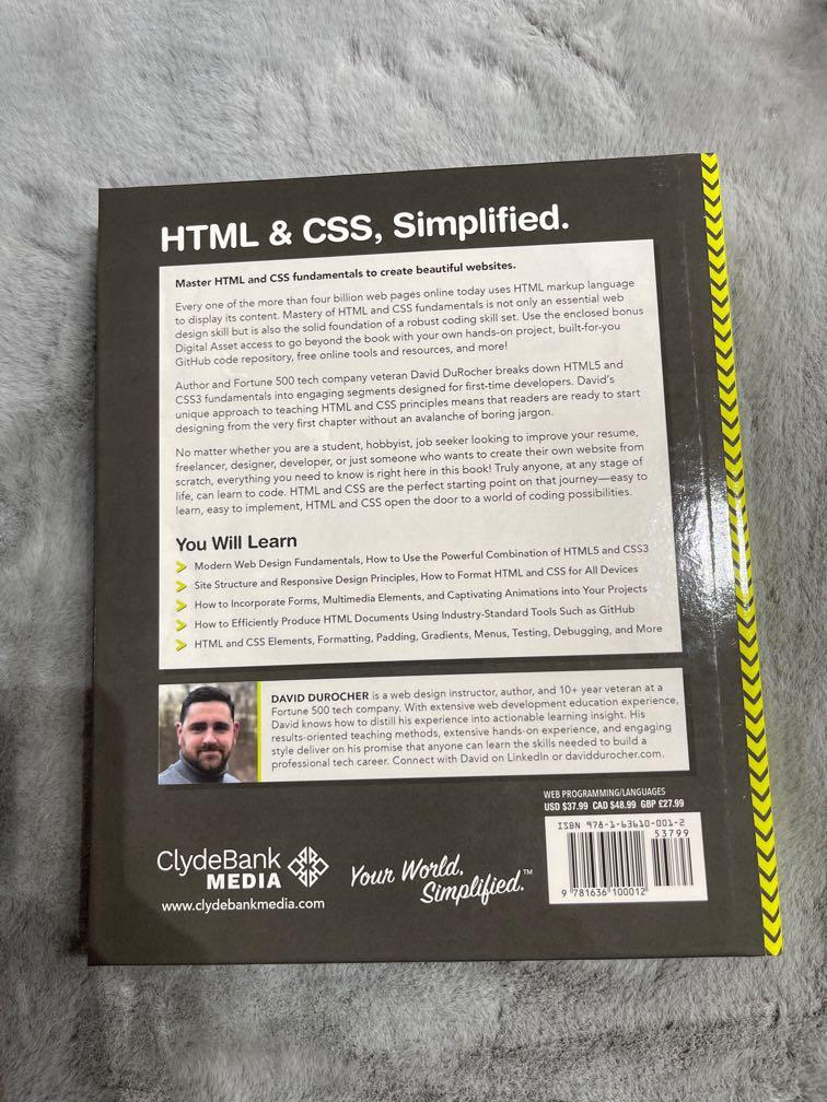 Book (HTML & CSS QuickStart Guide), Hobbies & Toys, Books & Magazines ...