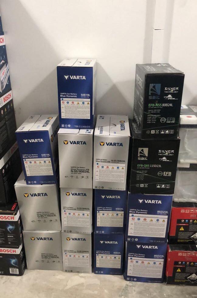 Car battery, sail battery, Bosch battery, yuasa battery, jump start (Category: Accessories) located in Singapore. Submitted by batterysolution21 (Listing ID 1096317823, Image 1). Description: Car battery promotion. N55L & Q85 $S95last 2 PCs promotion. For mazda I stop & Toyota harrier reset Call him .