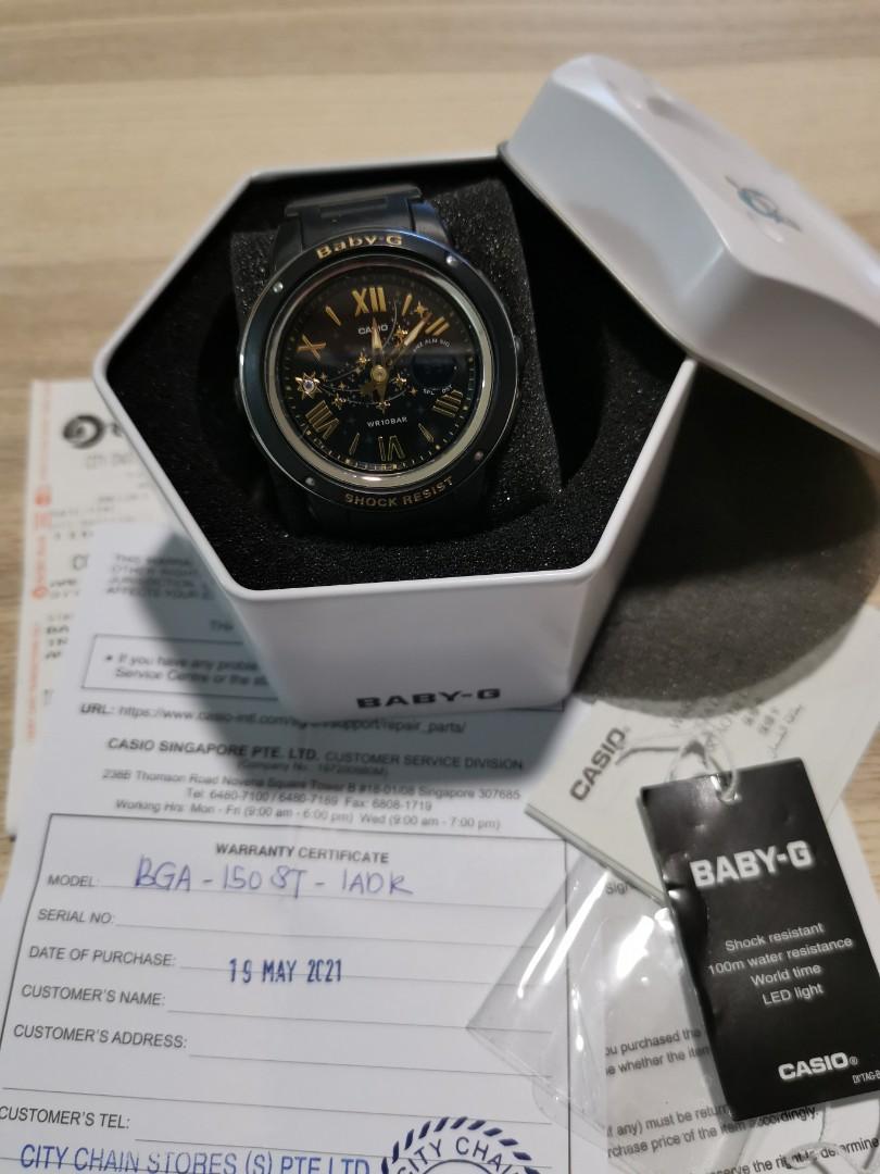 Casio BABY G shooting star series black resin strap watch Women s