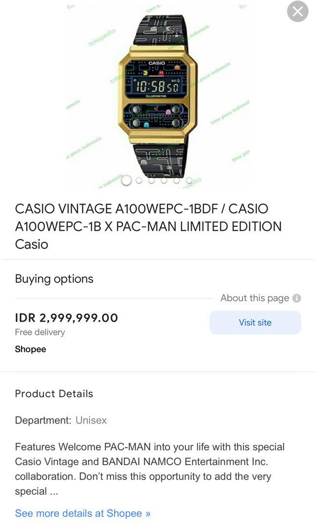 Casio Pacman Vintage, Fesyen Pria, Jam Tangan di Carousell