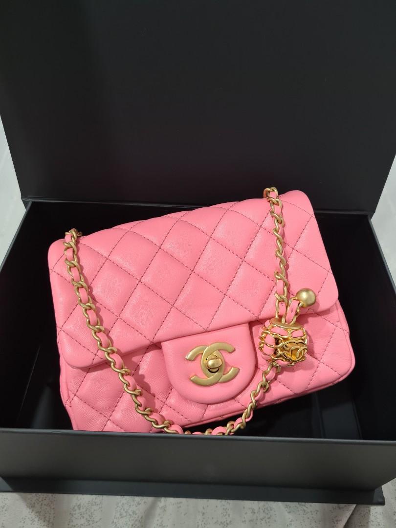 Chanel Pearl Crush Flap Bag Quilted Velvet with Crystal Detail Mini Pink   eBay