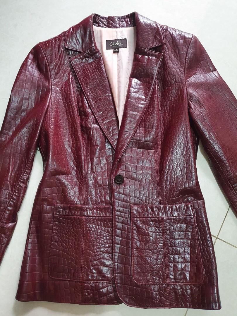 Cole haan red leather jacket store