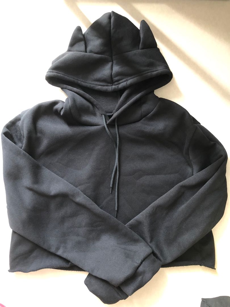 Cute Cat ear Hoodie sweater Women s Fashion Tops Longsleeves on