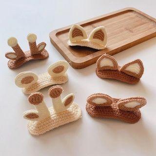 Cute Crochet Handmade Animal Ear Shaped Hair Clips For Baby Girl