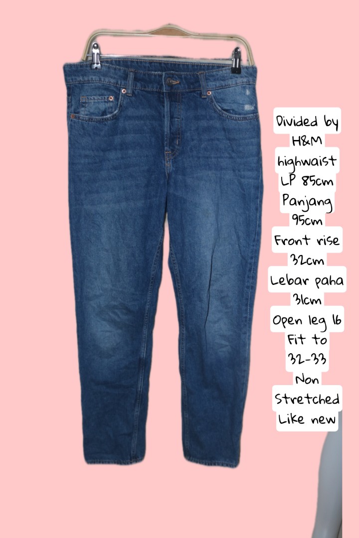 H\u0026M Highwaist Jeans Jumbo, Fesyen 