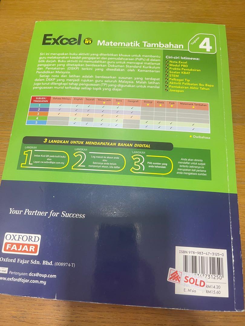 Excel Spm Matematik Tambahan Tingkatan4 Hobbies Toys Books Magazines Textbooks On Carousell