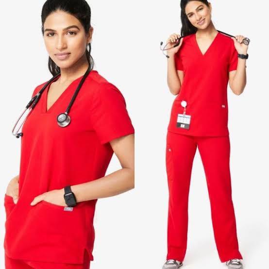 FIGS Casma Red Scrub set, Women's 