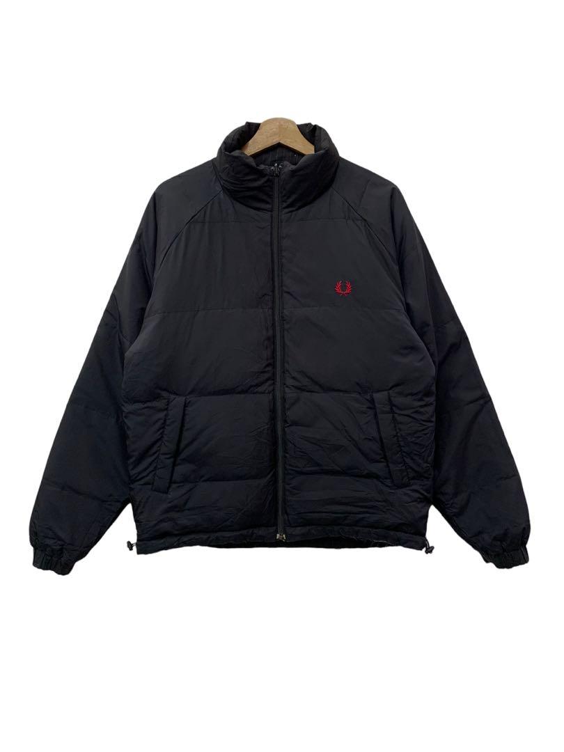 fred perry puffer jacket black
