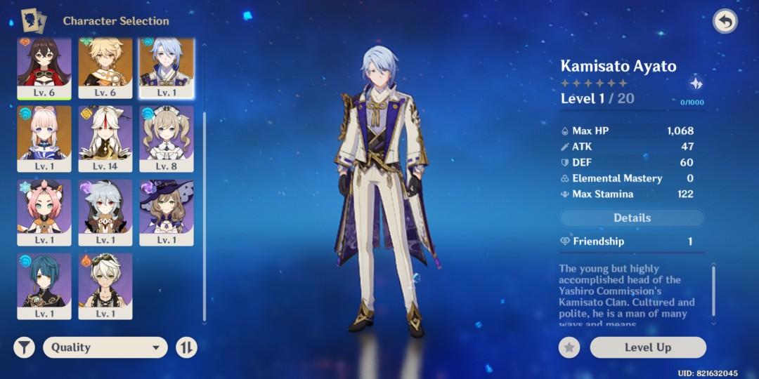 Genshin Impact Starter Europe : Ayato + Qiqi