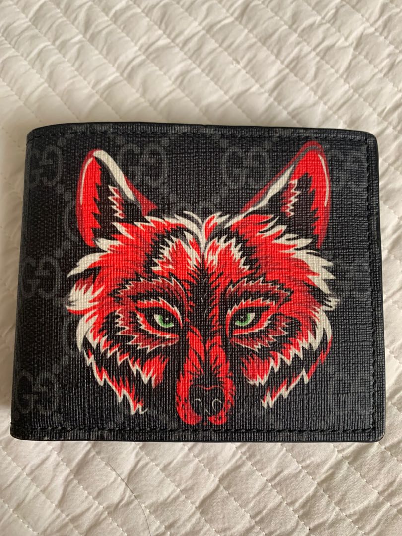 Gucci red outlet wolf wallet