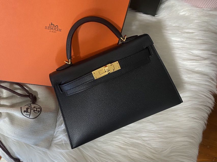 Hermes Mini Kelly 20 Black, Luxury, Bags & Wallets on Carousell